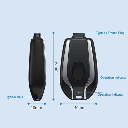Llavero Cargador Para Iphone Negro