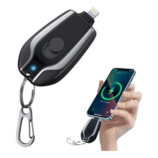 Llavero Cargador Para Iphone Negro
