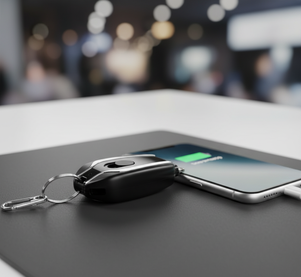 Llavero Cargador Para Iphone Negro