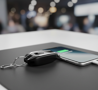 Llavero Cargador Para Iphone Negro