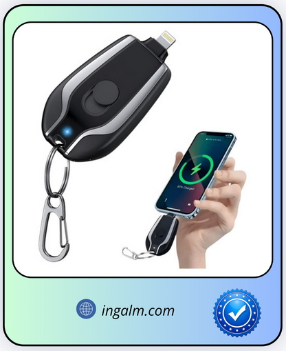 Llavero Cargador Para Iphone Negro